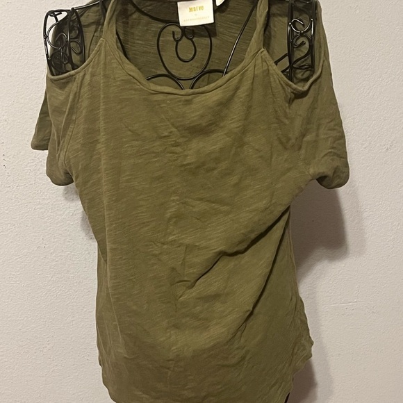 Maeve by Anthropologie Cold Shoulder Sz Small Green Top - Picture 5 of 8